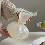 木丁丁绿色南瓜玻璃艺术法式轻奢风复古高级感水养装饰生日礼物