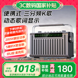 山水E96歌词音箱户外K歌蓝牙直播声卡音响五喇叭立体声重低音炮混响带双麦克风电木吉他民谣乐器音箱