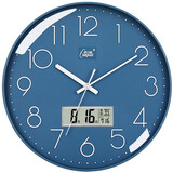 康巴丝（Compas）康巴丝（Compas） 挂钟 创意时尚时钟 石英客厅卧室简约时钟 3232日历蓝色（28CM）