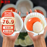 富海锦鲜汁半壳虾夷扇贝540g 6只无沙 火锅烧烤食材 海鲜水产贝类