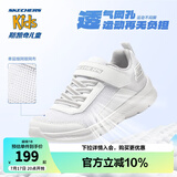 Skechers斯凯奇童鞋儿童运动鞋新款夏季易弯折男女童透气网鞋405238L 男童/白色/WHT 35