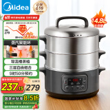 美的（Midea）电蒸锅多功能家用电火锅电煮锅电热锅三层大容量14.8L大容量智能预约MZ-ZG28Power501