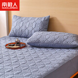 南极人（Nanjiren）夹棉防水床笠罩全包床笠1.8米x2米床套罩全棉床笠1.5x2床垫保护套 四叶草-蓝灰 【夹棉防水款】 180cm*200cm 单床笠
