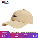 FILA 斐乐官方棒球帽情侣款男士女士帽子时尚休闲鸭舌帽子遮阳帽 独木卡其-DK XS