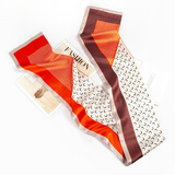 达芬奇密码 真丝丝巾小长条领巾女春季薄款桑蚕丝百搭披肩双面教师节礼物 月色袅袅-橘色