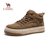 骆驼（CAMEL）透气厚底增高耐磨抓地复古休闲高帮工装鞋男 G15W046049 卡其 40