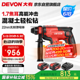 大有20V无刷充电电锤两用锂电锤冲击钻工业级电锤DRH双电5.0标充