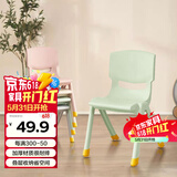 好尔塑料凳子加厚板凳可叠摞靠背椅宝宝餐椅塑料椅子家用小凳子绿26cm