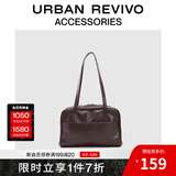 URBAN REVIVO2024秋冬新款女士通勤大容量单肩包UAYB40018 棕红