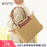 百思图冬季商场同款时尚潮流通勤大容量单肩包斜挎女X2847DX2 杏/棕 F