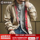 马登工装 美式复古立领哈灵顿夹克G9短款保暖防风机车情侣款外套男 卡其色 2XL