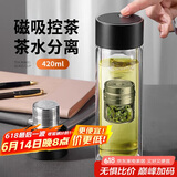 PAKCHOICE茶水分离杯磁弹泡茶磁吸力玻璃水杯子男士双层防烫便携车载耐高温