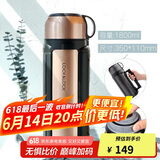 乐扣乐扣（LOCK&LOCK）保温壶304不锈钢保温保冷水壶户外露营旅行壶1.8L金色