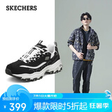 斯凯奇D'LITES系列男时尚绑带厚底熊猫鞋52675 黑色/白色 41 