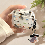 壳姐姐适用airpods5/4保护套ins趣味腊肠狗带挂件苹果耳机保护套无线蓝牙耳机套防摔创意防滑
