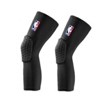 篮球护膝长款运动篮球蜂窝防撞护膝盖长款男训练运动护腿足球装备 黑NBA  NK M【80-110斤】+袜子手环护指