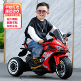 孩智乐儿童电动车摩托车可坐人三轮车男女宝宝3-4-5-6岁小孩电动车 红色大电瓶双驱动