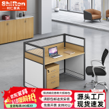 时仁（ShiRen）办公家具办公桌椅组合员工桌电脑桌现代简约屏风隔断办公室卡座 一字型单人位【含柜】