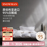 斯诺曼100支贡缎进口95%白鹅绒羽绒被芯 加厚冬被子2.2*2.4m充1500g白色