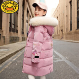 G.DUCKKIDS女童羽绒服免洗易打理2025新款儿童装冬季加厚中大童中长款外套 桃粉棉衣 150 cm