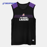 迪卡侬NBA篮球紧身衣服男夏训练IVJ2湖人紧身背心黑色S-4485798
