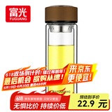 富光男女士双层玻璃杯 高硼硅玻璃304茶隔水杯子 带茶隔泡茶杯320ml
