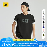 CAT卡特春新品男凉感设计反光logo印花短袖T恤轻户外 黑色 2XL