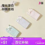 都市丽人内衣内裤女士中腰2023柔软匹马棉质蕾丝边抗菌3条内裤礼盒2K2A03