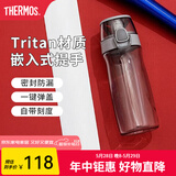 膳魔师（THERMOS）Tritan塑料水杯夏季男女运动瓶户外露营便携随行杯带提手茶杯TCSD 灰色530ml