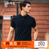 布先生佟大为明星同款美式休闲polo衫男士短袖春夏季纯棉商务 黑色 2XL (185)