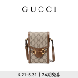 GUCCI古驰Gucci Horsebit 1955系列迷你手袋斜挎包 米色/乌木色 均码
