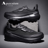 雅格狮丹（Aquascutum）男鞋夏季2025新款透气网面鞋轻便舒适户外休闲运动鞋 黑色 40 -适合运动鞋41码
