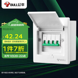 公牛（BULL）配电箱 4回路空开强电箱 家用终端配线箱白色盖板LX5-4s