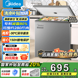美的（Midea）专利减霜KMF囤货冰柜 冷藏冷冻转换节能大冰柜卧式家用商用冰柜国家补贴 【减霜80%】200L*囤货优选灰色款 200L