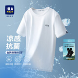海澜之家（HLA）短袖T恤男冰爽棉撞色圆领凉感短袖男 米白50 L 175/92A 推荐69-75kg