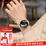 AELVO WATCH GT4系列女士智能手表运动健康监测蓝牙通话品牌新款成人GT5PRO风2025520送女朋友礼物老婆 玫瑰金（含三种表带）新一代健康运动手环 适用于VIVO一加OPPO苹果小米等