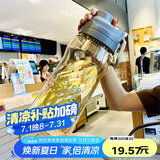 贝瑟斯 塑料水杯男女超大容量杯子运动户外夏季便携太空杯 灰色2200ml