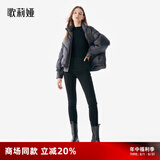 歌莉娅黑色牛仔裤女暖姜复古显瘦紧身百搭休闲小脚保暖长裤子1ACJCD030 00B黑色 26