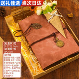 协同 相册本纪念册出游复古皮质文艺DIY手工活页创意粘贴式覆膜旅游生日礼物 胭脂粉-高档礼盒（含灯串+花束+贺卡+彩色笔）