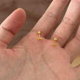 BMOI老凤凰正品黄金色mini小金蝴蝶结耳钉女ins精致小巧简约养 小金蝴蝶结耳钉【一只】同