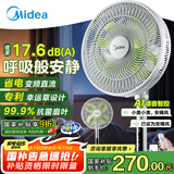美的（Midea）【幸运草安睡1S】一级能效直流变频声控电风扇家用遥控卧室静音落地扇台式桌面抗菌大风力转页扇