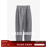 Basic House/百家好加厚加绒休闲裤女秋冬香蕉裤奶奶裤保暖百搭宽松显瘦新款 灰色 M 100-110斤