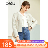 betu百图女装秋季新款短外套圆领正肩长袖外套女2208T47 米白 L