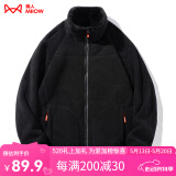 猫人（MiiOW）抓绒衣女男摇粒绒外套秋冬新款毛衫户外保暖珊瑚绒卫衣加绒双面穿 KY1008S黑色-女 3XL