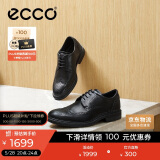 爱步（ECCO）正装皮鞋男 增高布洛克雕花牛皮德比鞋 里斯622164 黑色39