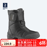 迪卡侬（DECATHLON）雪地鞋男女户外防水徒步东北雪地靴加厚保暖棉鞋SH100 女款 黑灰色（拍大一码） 38