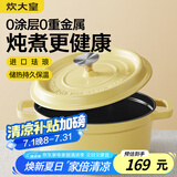 炊大皇珐琅锅铸铁锅家用炖锅砂锅汤锅焖烧锅电磁炉燃气煮锅22cm