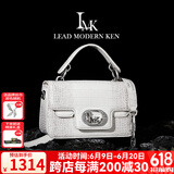 LMK真皮包包女2025新款单肩包女士斜挎轻奢手提小方包送女友生日礼物 喜马拉雅白 送老婆女朋友妈妈情人节生日礼物