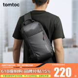 tomtoc单肩包男士斜挎包大容量背包休闲胸包男式学生包包骑行包T24 曜石黑 M码