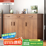 第一森林茶水柜实木色餐边柜储物柜置物柜家用备餐柜客厅靠墙一体收纳柜 【三门三抽经典款】 胡桃色120cm 组装（自行组装）